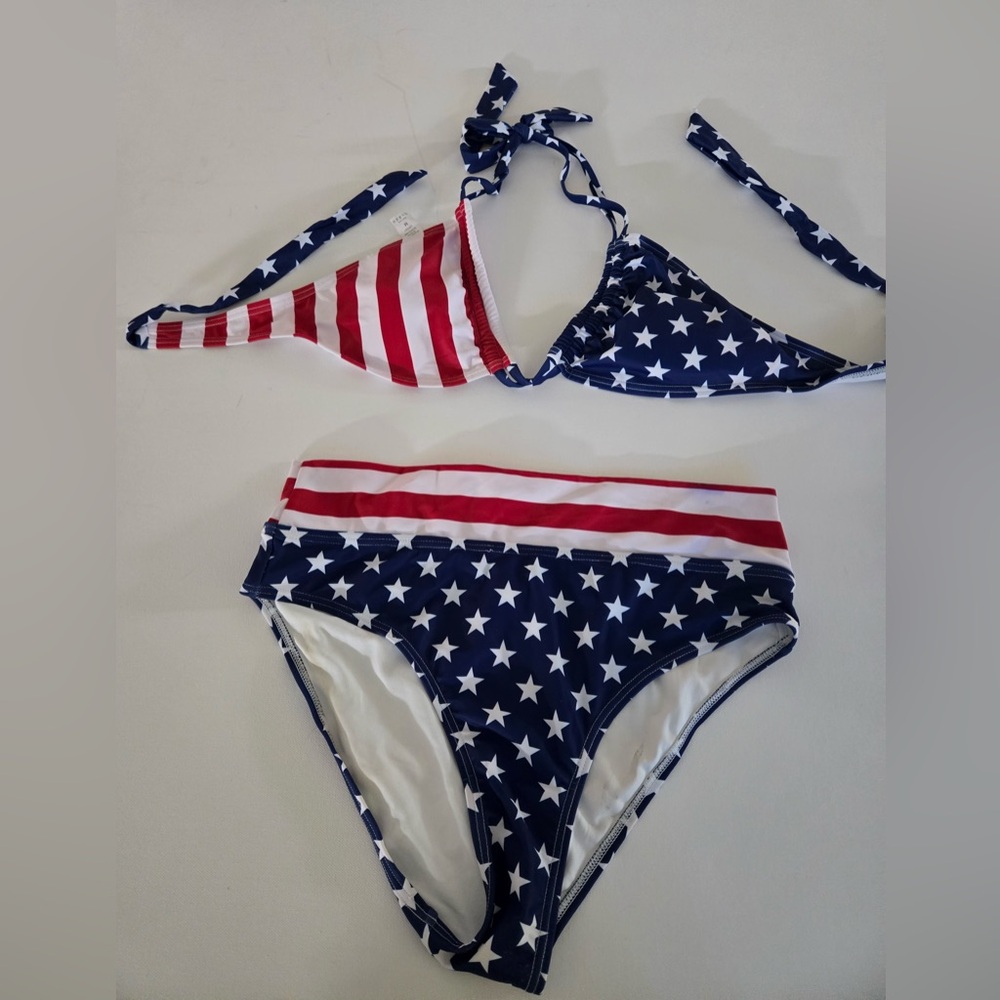 Source Unknown Red White and Blue Star Stripe Bikini - Picture 4 of 8
